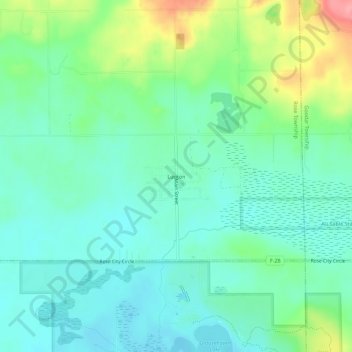 Mapa topográfico Lupton, altitude, relevo
