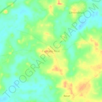Mapa topográfico Fazenda Real, altitude, relevo