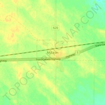 Mapa topográfico McLean, altitude, relevo