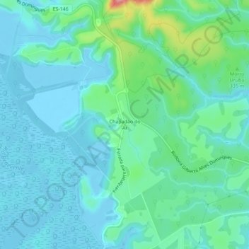 Mapa topográfico Chapadão do Ar, altitude, relevo