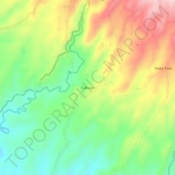 Mapa topográfico Cabuya, altitude, relevo