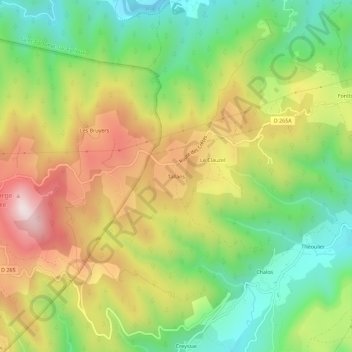 Mapa topográfico Tallans, altitude, relevo