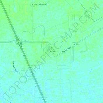 Mapa topográfico Coteau, altitude, relevo