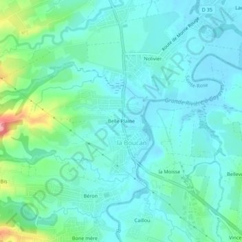 Mapa topográfico Belle Plaine, altitude, relevo
