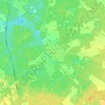 Mapa topográfico Le Bourg, altitude, relevo