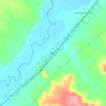 Mapa topográfico Violeta, altitude, relevo