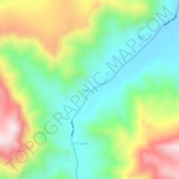 Mapa topográfico Darin Qaleh, altitude, relevo