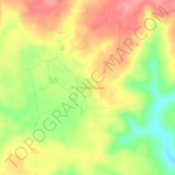 Mapa topográfico Potrero Aguilar, altitude, relevo