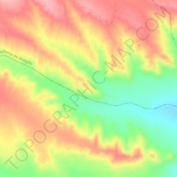 Mapa topográfico Pedriza, altitude, relevo