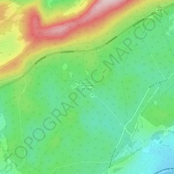 Mapa topográfico Les Grandes Baraques, altitude, relevo