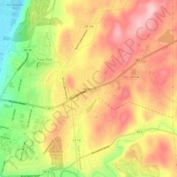 Mapa topográfico Sycaway, altitude, relevo
