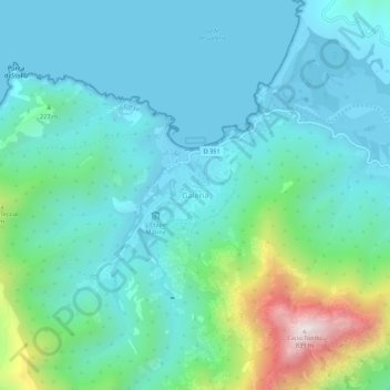 Mapa topográfico Galéria, altitude, relevo