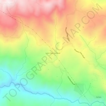 Mapa topográfico Lone Star Junction, altitude, relevo