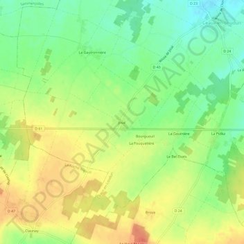 Mapa topográfico Joué, altitude, relevo