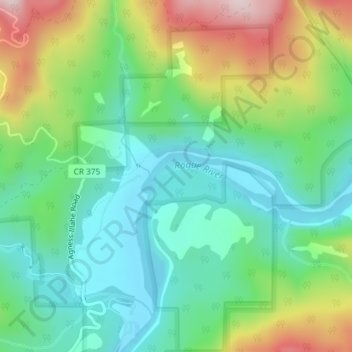 Mapa topográfico Big Bend, altitude, relevo