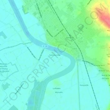 Mapa topográfico Saint-Germain, altitude, relevo
