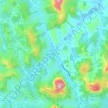 Mapa topográfico Boa Vista, altitude, relevo