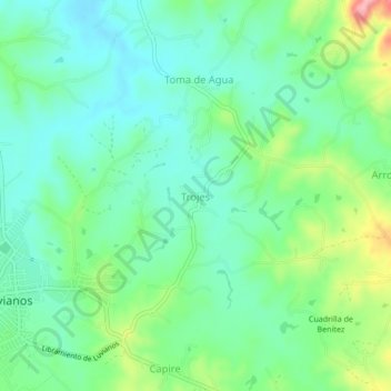 Mapa topográfico Trojes, altitude, relevo