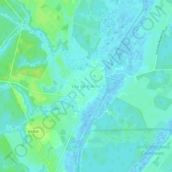 Mapa topográfico Vila do Riacho, altitude, relevo