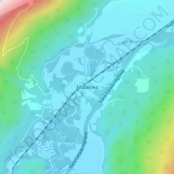 Mapa topográfico Malakwa, altitude, relevo