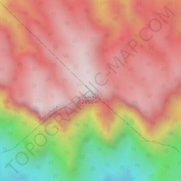 Mapa topográfico Namak, altitude, relevo