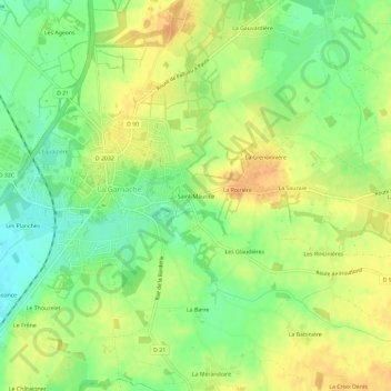 Mapa topográfico Saint-Maurice, altitude, relevo