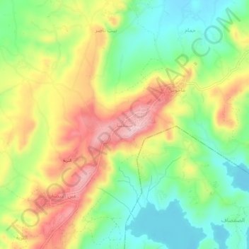 Mapa topográfico Mashqita, altitude, relevo