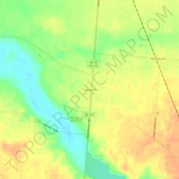 Mapa topográfico Carysville, altitude, relevo