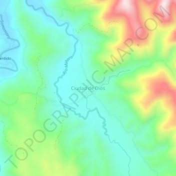 Mapa topográfico Ciudad de Dios, altitude, relevo