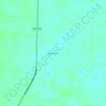 Mapa topográfico Água Boa, altitude, relevo