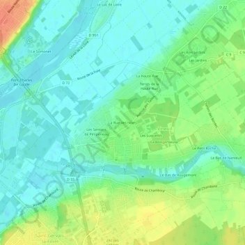 Mapa topográfico La Rue des Noels, altitude, relevo