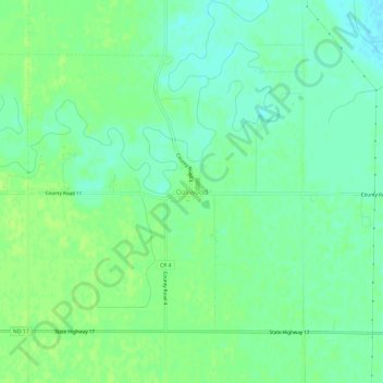 Mapa topográfico Oakwood, altitude, relevo