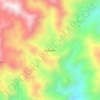 Mapa topográfico Quebradon, altitude, relevo