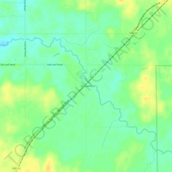 Mapa topográfico Duquette, altitude, relevo