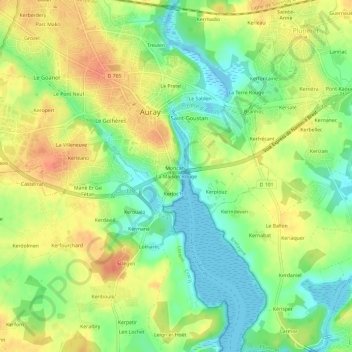 Mapa topográfico La Maison Rouge, altitude, relevo