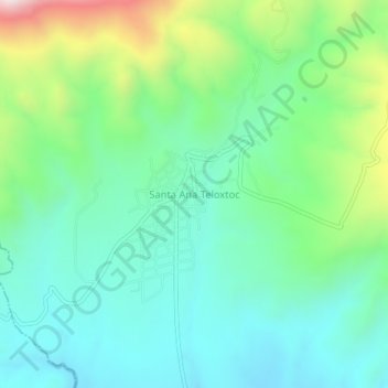 Mapa topográfico Santa Ana Teloxtoc, altitude, relevo
