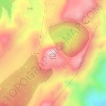 Mapa topográfico Pico do Itabirito, altitude, relevo