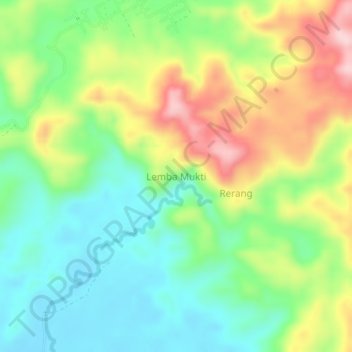 Mapa topográfico Lemba Mukti, altitude, relevo
