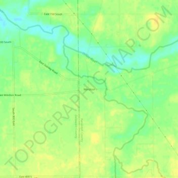 Mapa topográfico Windsor, altitude, relevo