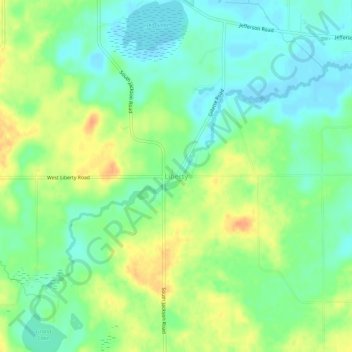 Mapa topográfico Liberty, altitude, relevo