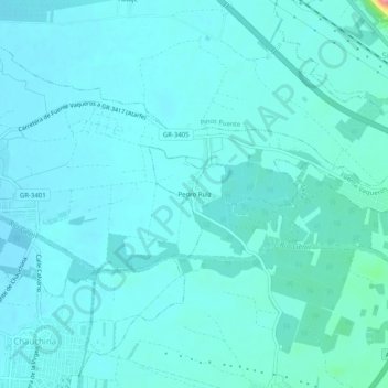 Mapa topográfico Pedro Ruiz, altitude, relevo