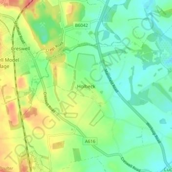 Mapa topográfico Holbeck, altitude, relevo