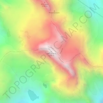 Mapa topográfico Allin Qhapaq, altitude, relevo