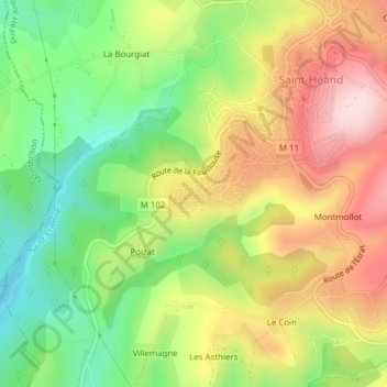 Mapa topográfico Condelouse, altitude, relevo