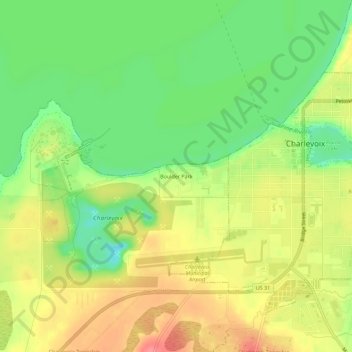 Mapa topográfico Boulder Park, altitude, relevo