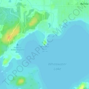 Mapa topográfico McMahon Point, altitude, relevo