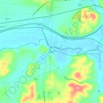 Mapa topográfico Claylick, altitude, relevo
