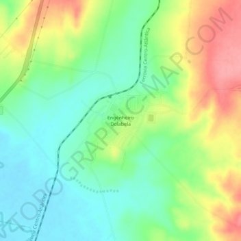 Mapa topográfico Engenheiro Dolabela, altitude, relevo