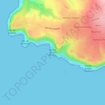 Mapa topográfico Pointe du Bec de l'Âne, altitude, relevo