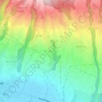 Mapa topográfico Le Maniron, altitude, relevo